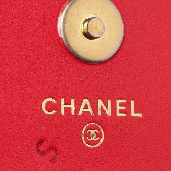 Chanel Red Quilted Lambskin Leather Pearl Crush Mini Clutch Chain Bag - Picture 6 of 12